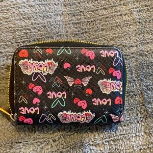 Black wallet with Love graffiti detail